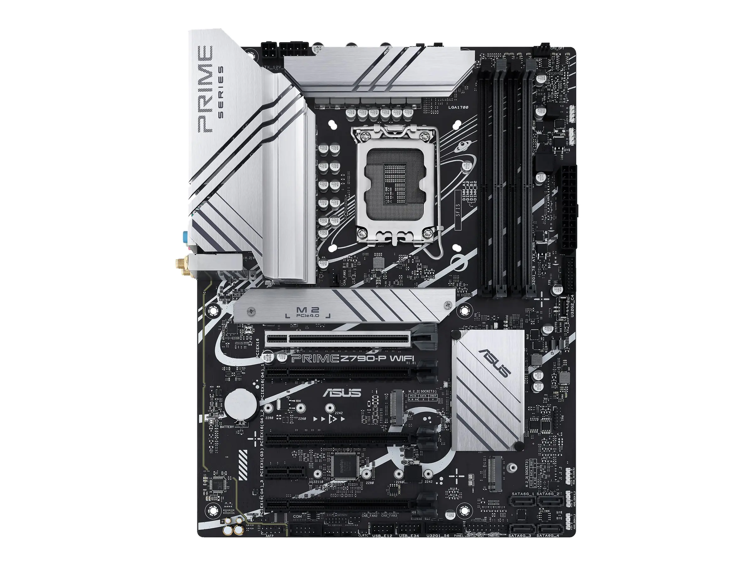 ASUS Prime Z790-P WIFI - Motherboard - ATX - LGA1700 Sockel - Z790 Chipsatz - USB-C 3.2 Gen 2x2, USB 3.2 Gen 2, USB 3.2 Gen 1, USB-C 3.2 Gen2 - 2.5 Gigabit LAN, Wi-Fi 6, Bluetooth - Onboard-Grafik (CPU erforderlich) 90MB1CJ0-M1EAY0