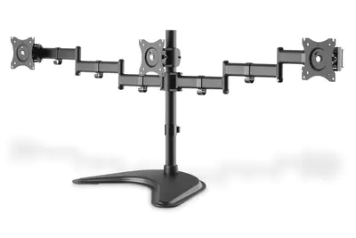 DIGITUS DA-90402 - Aufstellung - für 3 LCD-Anzeigen - Aluminium, Stahl - mattschwarz - Bildschirmgröße: 33-68.6 cm (13"-27") - Schreibtisch-Ständer