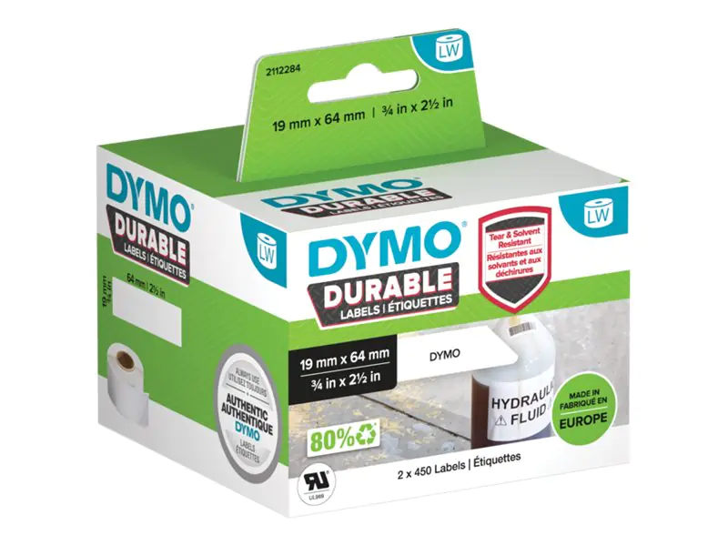 Dymo Permanenter Klebstoff - 64 x 19 mm 900 Etikett(en) (2 Rolle(n) 2112284
