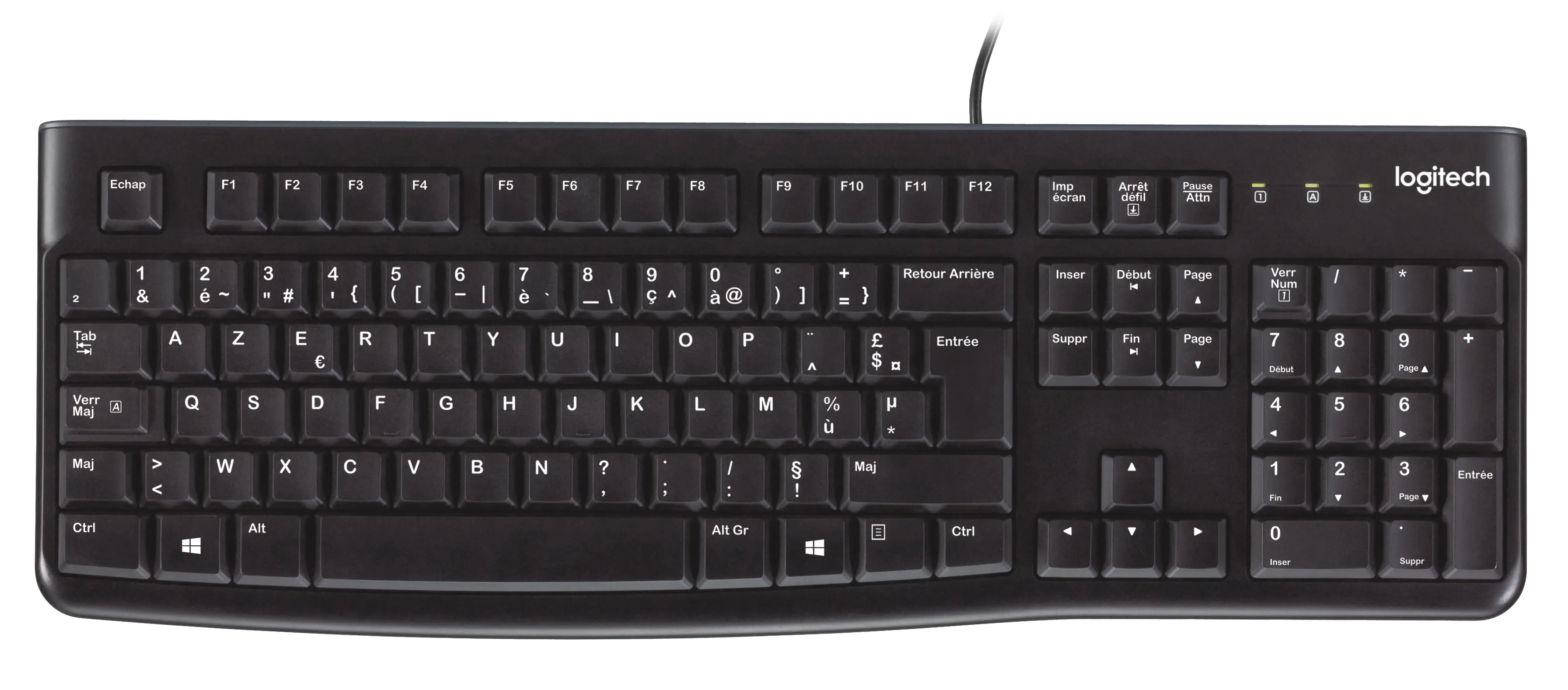 Logitech K120 Tastatur - USB - AZERTY Französisch Schwarz - 920-002515