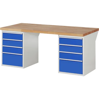 RAU Werkbank 7000 2.000 x 890 x 900 mm (B x H x T) enzianblau lichtgrau