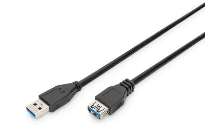 DIGITUS - USB-Verlängerungskabel - USB Typ A (M) zu USB Typ A (W) - USB 3.0 - 1.8 m - geformt - Schwarz DIGITUS - USB-Verlängerungskabel - USB Typ A (M) zu USB Typ A (W) - USB 3.0 - 1.8 m - geformt - Schwarz