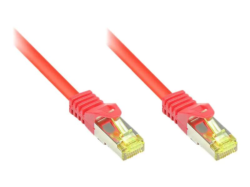 Good Connections RNS - Patch-Kabel - RJ-45 (M) bis RJ-45 (M) - 7.5 m - SFTP, PiMF - CAT 7 - halogenfrei, geformt, ohne Haken, verseilt - Rot