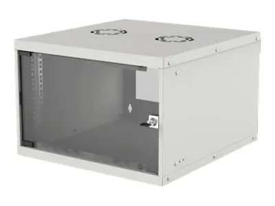 Intellinet Network Cabinet, Wall Mount (Basic), 6U, Usable Depth 340mm/Width 485mm, Grey, Flatpack, Max 50kg, Glass Door, 19", Parts for wall installation (eg screws and rawl plugs) 714150