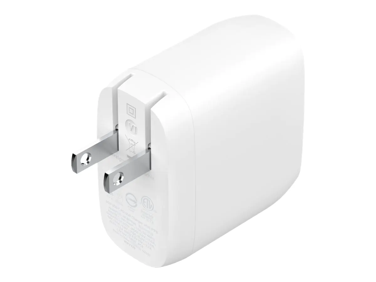 Belkin BoostCharge Pro - Netzteil - 60 Watt - 2.7 A - Fast Charge, Power Delivery 3.1 - 2 Ausgabeanschlussstellen (2 x USB-C) WCB010VFWH