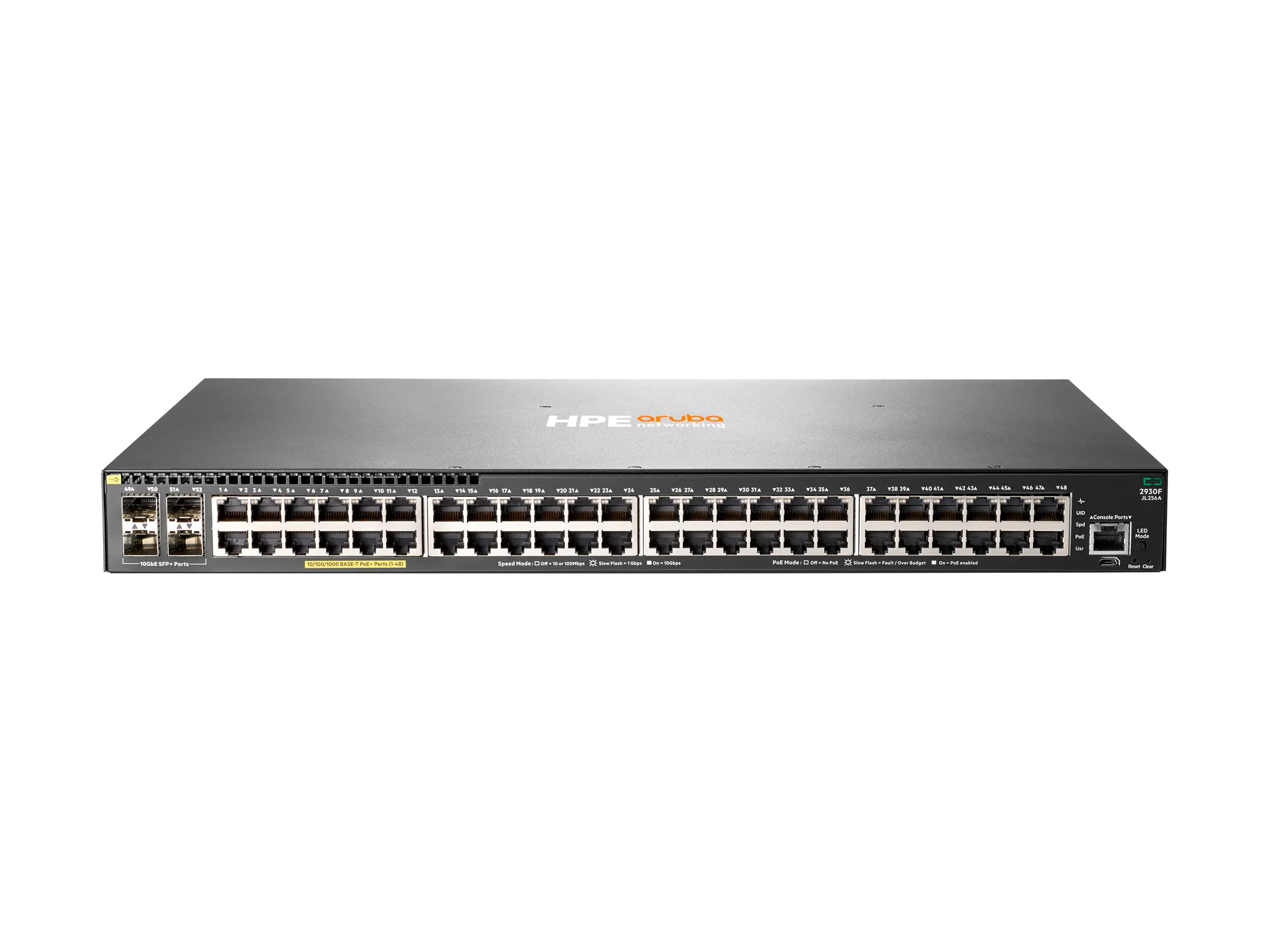 HPE Aruba 2930F 48G PoE+ 4SFP+ - Switch - L3 - managed - 48 x 10/100/1000 (PoE+) JL256A#ABA