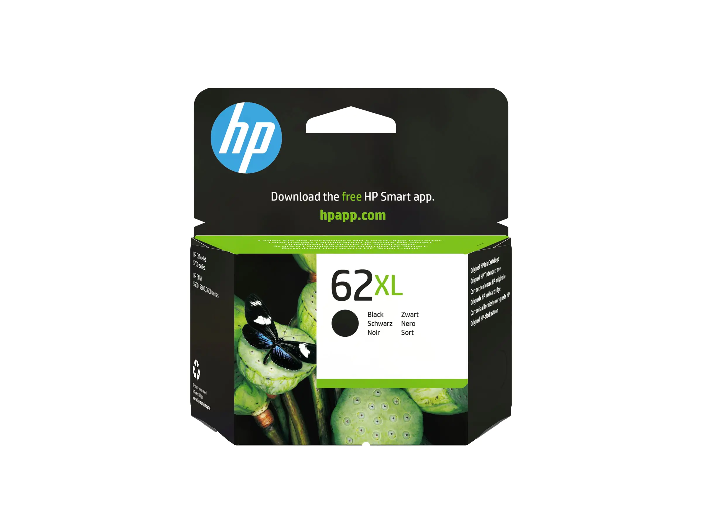 HP Tinte C2P05AE 62XL schwarz 600 Seiten 12 ml Große Füllmenge 1 Stück