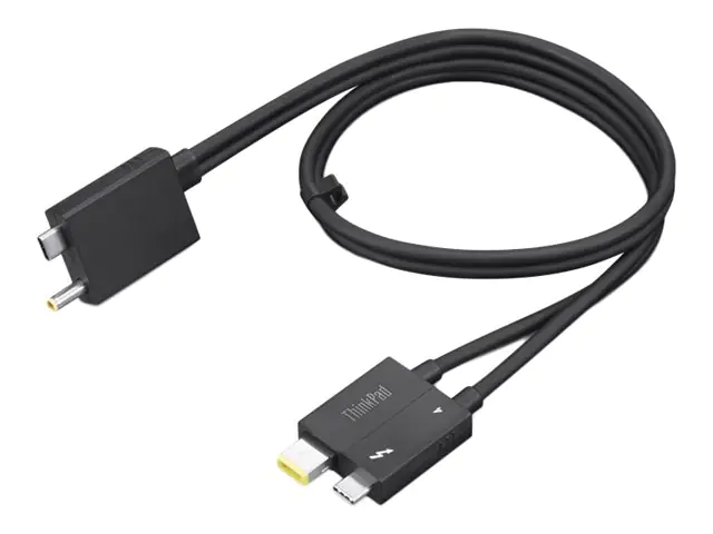 Lenovo Split Cable - Thunderbolt-Kabel - USB-C-/Stromanschluss zu 24 pin USB-C, Slim Tip - Thunderbolt 4 - 70 cm - Schwarz - für ThinkCentre M75t Gen 2 11W5