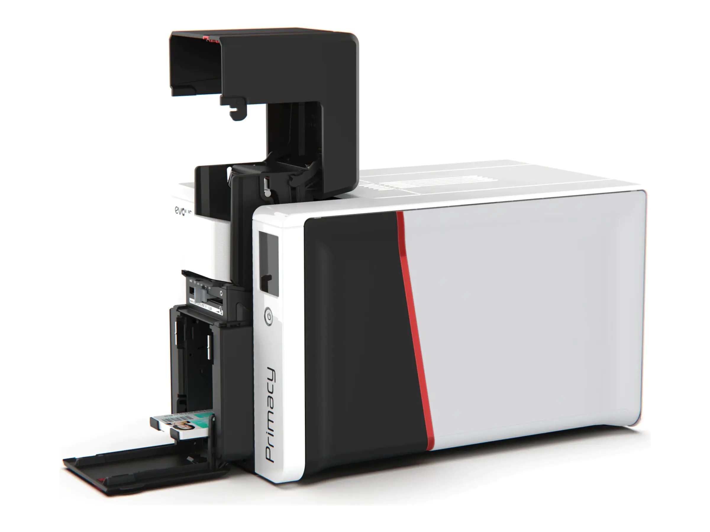 Evolis Primacy 2 - Plastikkartendrucker - Farbe - Duplex - Farbsublimation/Thermoharz wiederbeschreibbar - CR-80 Card (85.6 x 54 mm) - 300 x 1200 dpi bis zu 170 Karten/Stunde (Farbe) - Kapazität: 100 Karten - USB, LAN