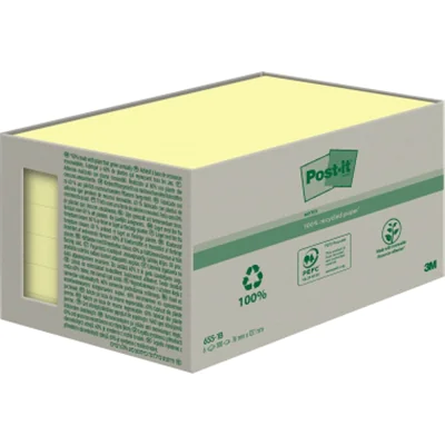 Post-it Haftnotiz Recycling Notes 655-1B 127x76mm gelb 6 St./Pack. Post-it Haftnotiz Recycling Notes 655-1B 127x76mm gelb 6 St./Pack.
