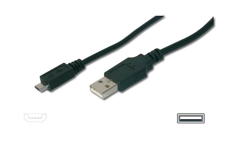 ASSMANN - USB-Kabel - USB (M) zu Micro-USB Typ B (M) - USB 2.0 - 1 m - geformt - Schwarz