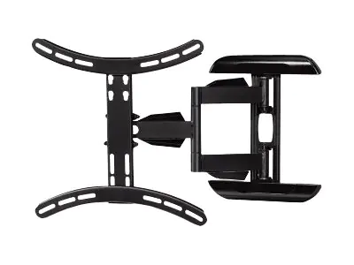 Hama FULLMOTION TV Wall Bracket, 1 star, XL - Befestigungskit (Wandbefestigung, 2 Wandplattenabdeckungen, 4 Kabelführungen) für TV - Stahl - Schwarz - Bildschirmgröße: 58-142 cm (23"-56")