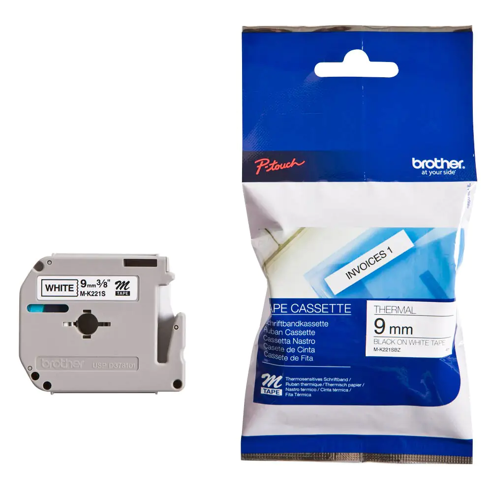 Brother M-K231SBZ - Schwarz auf Weiß - Rolle (1,2 cm x 4 m) 1 Kassette(n) Blisterverpackung - nicht-laminiertes Schriftband - für P-Touch PT-55, PT-65, PT-75, PT-80, PT-85, PT-BB4, PT-M95 Brother M-K231SBZ - Schwarz auf Weiß - Rolle (1,2 cm x 4 m) 1 Kassette(n) Blisterverpackung - nicht-laminiertes Schriftband - für P-Touch PT-55, PT-65, PT-75, PT-80, PT-85, PT-BB4, PT-M95