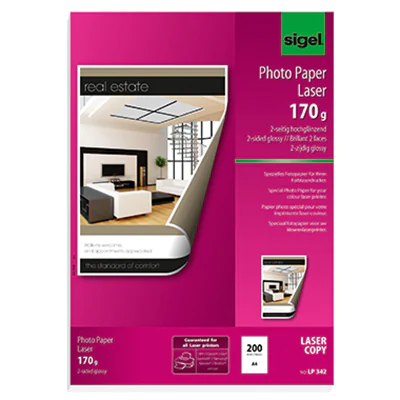 SIGEL Fotopapier LP342 DIN A4 170g weiß 200 Bl./Pack. SIGEL Fotopapier LP342 DIN A4 170g weiß 200 Bl./Pack.