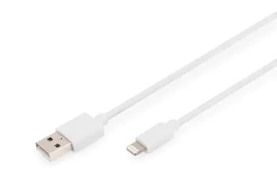 DIGITUS - Lightning-Kabel - USB männlich zu Lightning männlich - 2 m - Doppelisolierung - weiß DIGITUS - Lightning-Kabel - USB männlich zu Lightning männlich - 2 m - Doppelisolierung - weiß