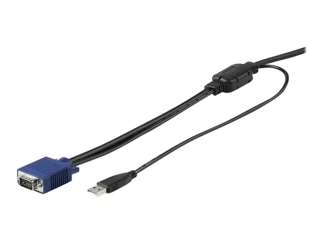 StarTech 15 ft. (4.6 m) USB KVM Cable for StarTech Rackmount Consoles - VGA and USB KVM Console Cable (RKCONSUV15) - Video- / USB-Kabel - Mini-VGA (M) zu USB, HD-15 (VGA) (M) - 4.6 m - für P/N: RKCONS1701, RKCONS1708K, RKCONS1716K, RKCONS17HD, RKCONS1908K