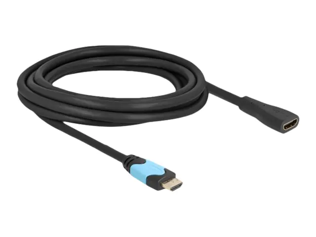 Delock - Highspeed - HDMI-Verlängerungskabel - HDMI weiblich zu HDMI männlich - 3 m - Dreifachisolierung - Schwarz, Türkis - Support von 8K 60 Hz, bis zu 48 Gbps Datentransferrate