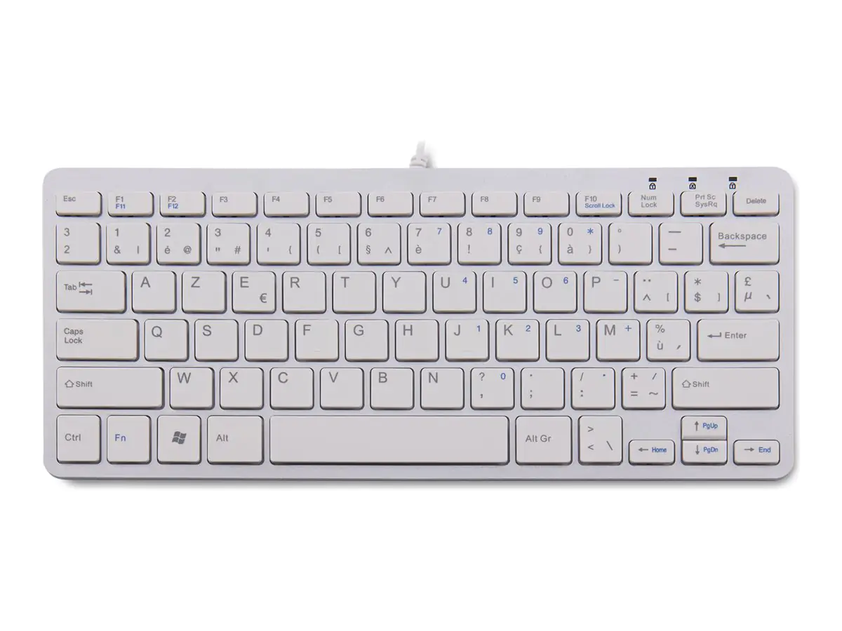 R-Go Compact Tastatur, AZERTY (BE), weiß, drahtgebundenen RGOECBEW