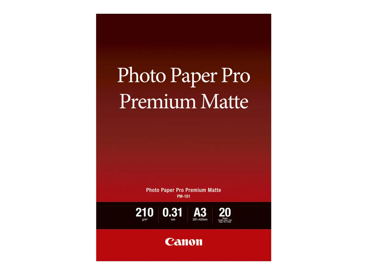 Canon Fotopapier PM-101 8657B006 DIN A3 210 g/m² weiß matt glatt 20 Blatt Canon Fotopapier PM-101 8657B006 DIN A3 210 g/m² weiß matt glatt 20 Blatt