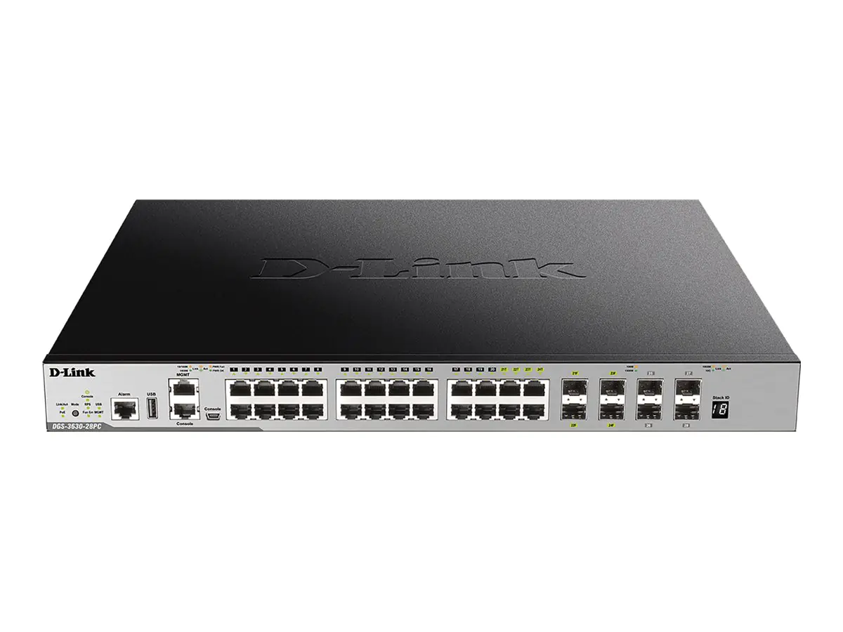 D-Link DGS 3630-28PC - Switch - L3 - managed - 20 x 10/100/1000 (PoE+) DGS-3630-28PC/SI/E