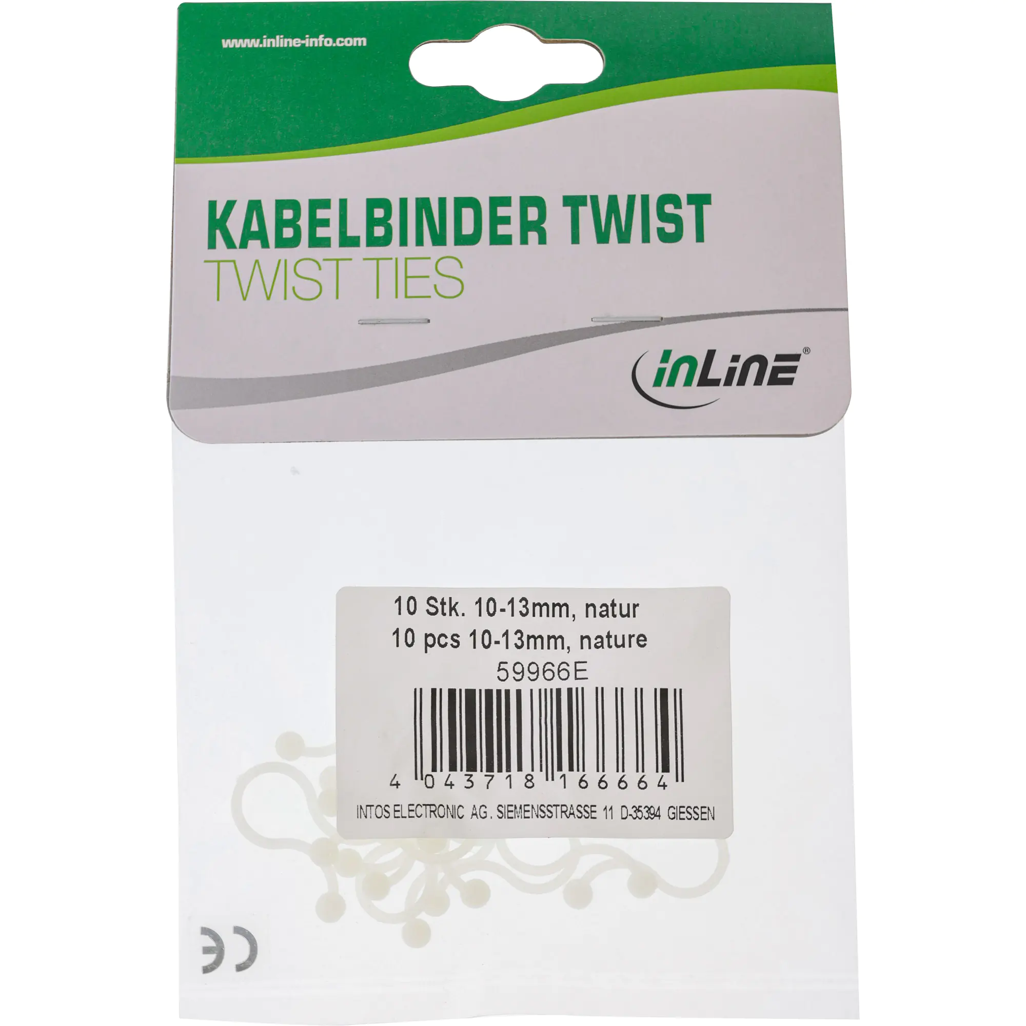 InLine Kabelbinder Twist 10-13mm - natur - 10 Stück
