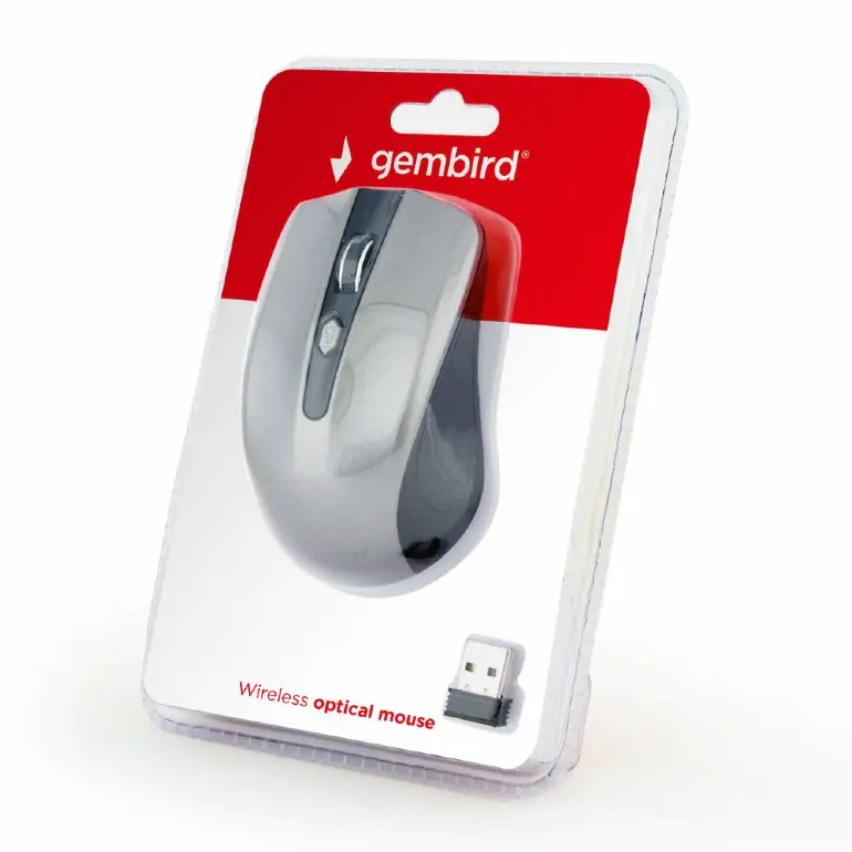 Gembird MUSW-4B-04-BG - Maus - optisch - 4 Tasten - kabellos - 2.4 GHz - kabelloser Empfänger (USB)