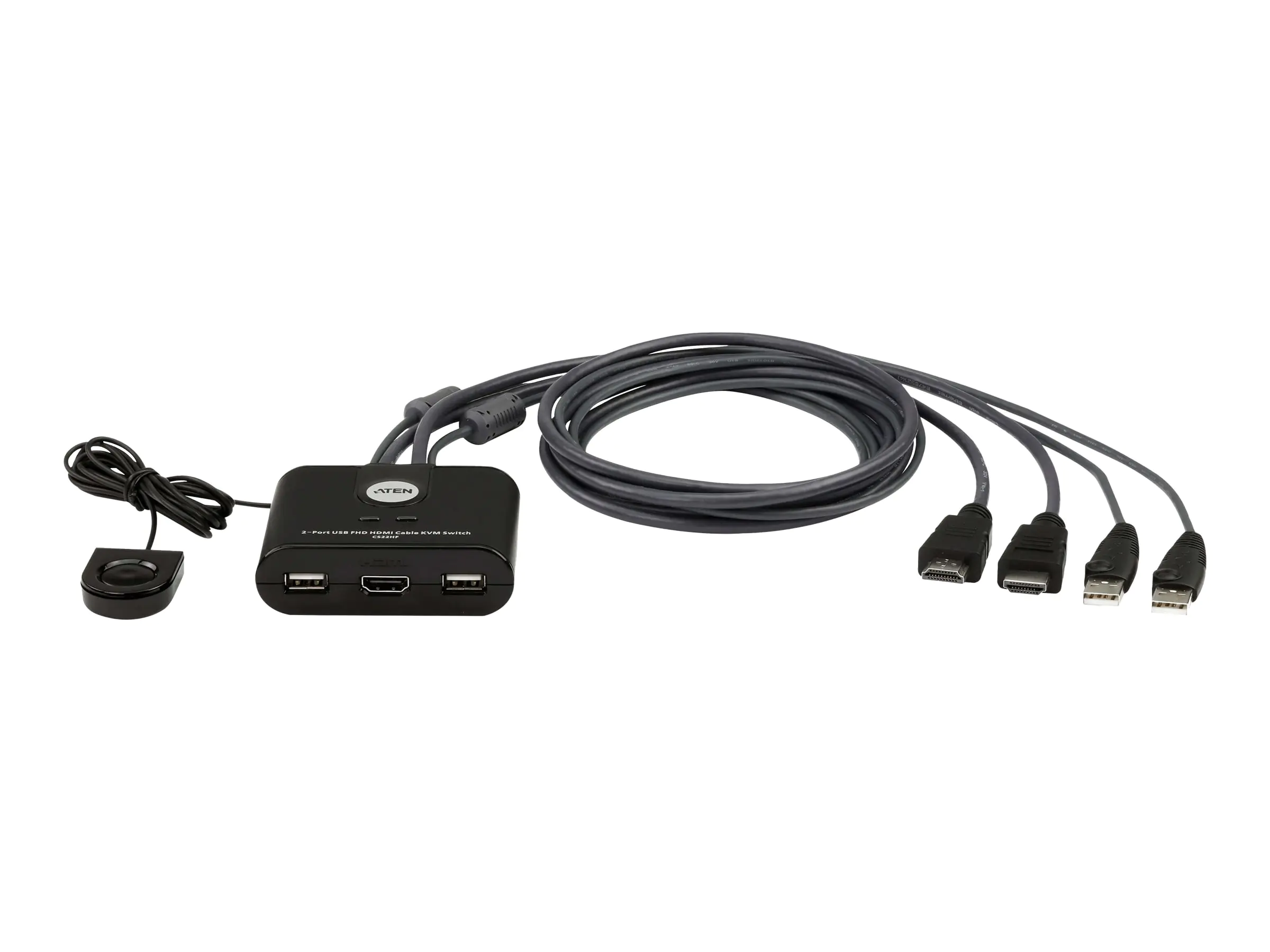 ATEN CS22HF - KVM-/USB-Switch - 2 x KVM / USB - 1 lokaler Benutzer - Desktop - Gleichstrom ATEN CS22HF - KVM-/USB-Switch - 2 x KVM / USB - 1 lokaler Benutzer - Desktop - Gleichstrom