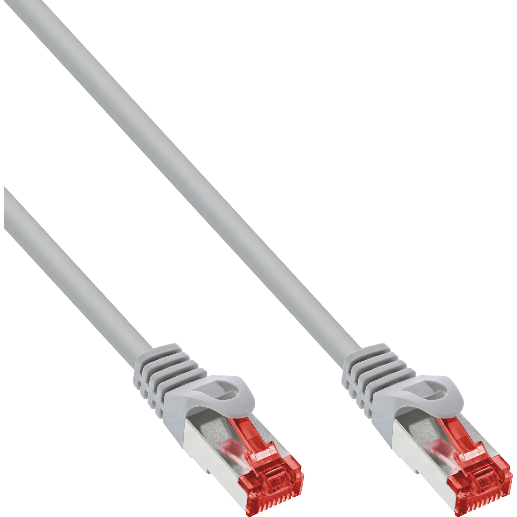 InLine - Patch-Kabel - RJ-45 (M) zu RJ-45 (M) - 60 cm - 6.1 mm - S/FTP, PiMF - CAT 6 - CM - geformt, ohne Haken - Grau