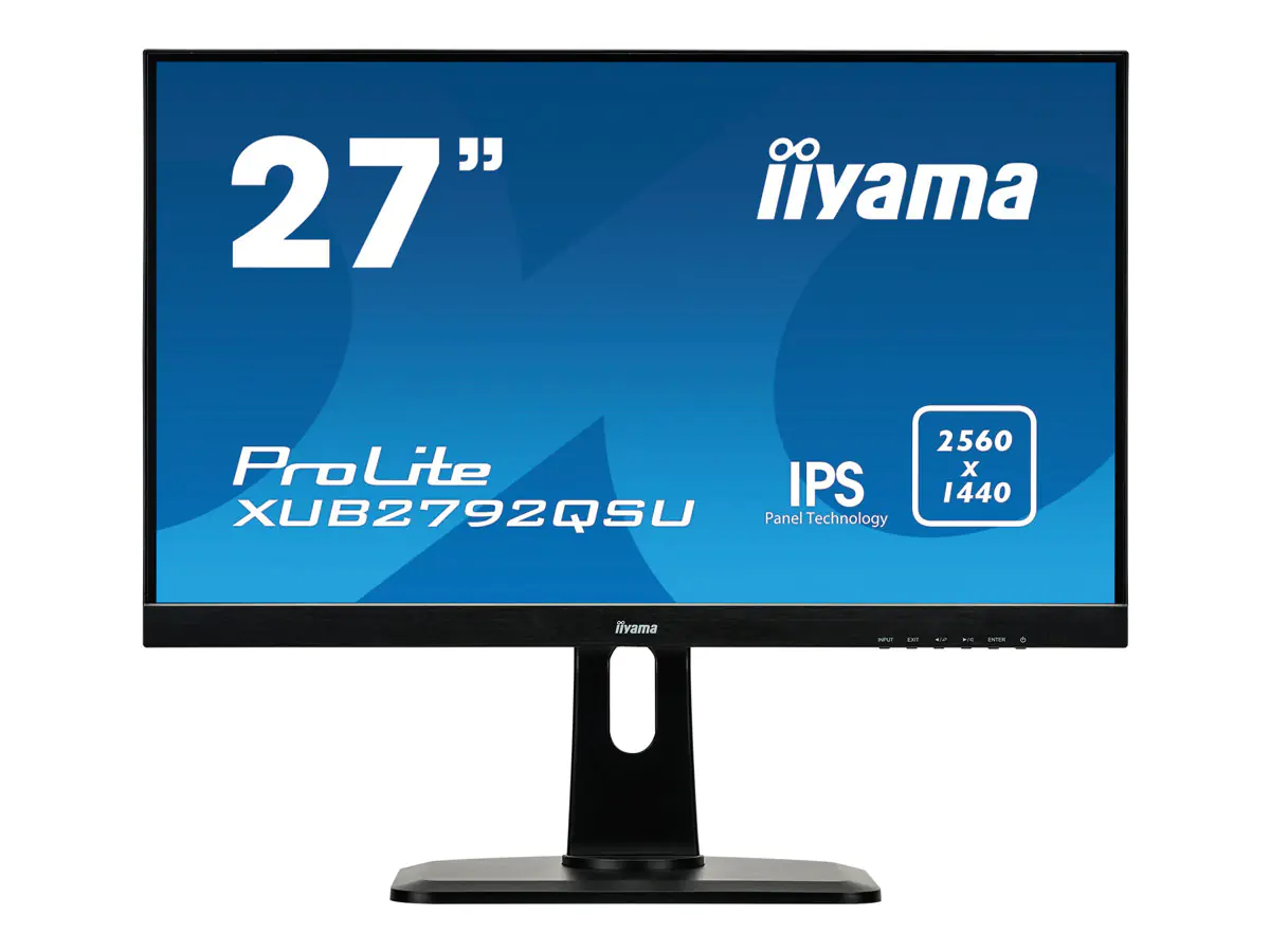 Iiyama ProLite XUB2792QSU-B1 - LED-Monitor - 68.5 cm (27") - 2560 x 1440 @ 70 Hz - AH-IPS - 350 cd/m² - 1000:1 - 5 ms - HDMI, DVI, DisplayPort - Lautsprecher - Schwarz
