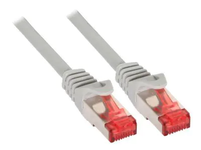 InLine - Patch-Kabel - RJ-45 (M) zu RJ-45 (M) - 5 m - SFTP - CAT 6 - halogenfrei, geformt - Grau