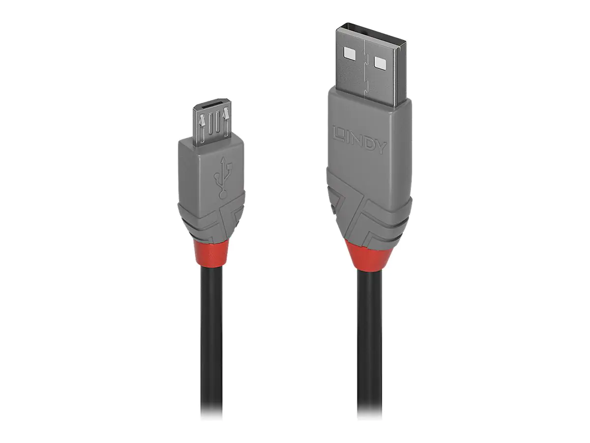Lindy Anthra Line - USB-Kabel - USB (M) zu Micro-USB Typ B (M) - USB 2.0 - 5 m - rund - Schwarz
