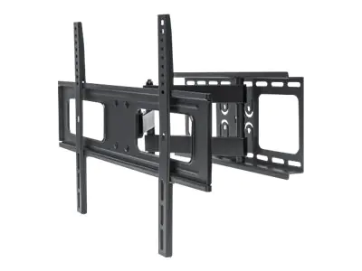 Manhattan TV & Monitor Mount, Wall, Full Motion, 1 screen, Screen Sizes: 37-65", Black, VESA 200x200 to 600x400mm, Max 50kg, LFD, Tilt & Swivel with 3 Pivots, Lifetime Warranty - Klammer - für LCD TV - stabiler Stahl - Schwarz - Bildschirmgröße: 94-177.8