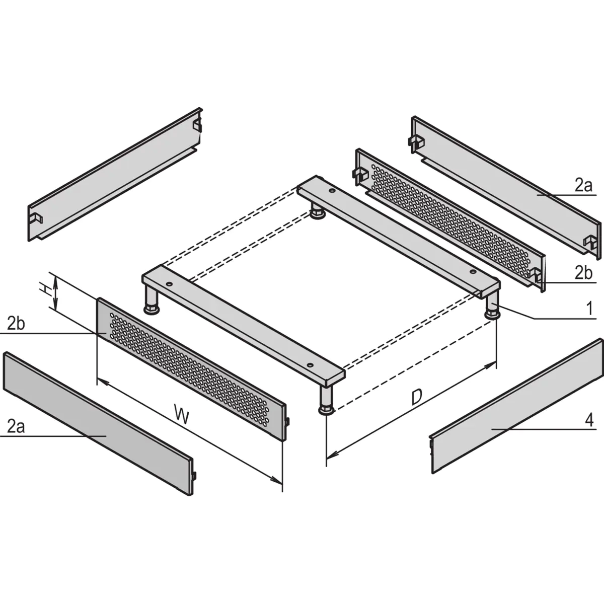 Schroff VARISTAR - Rack-Zierfußleiste (Packung mit 2)