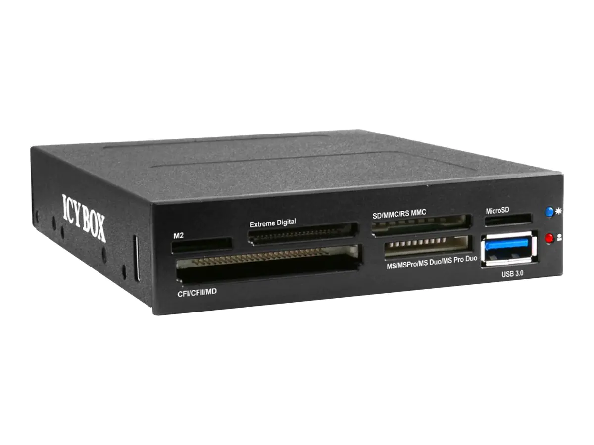 ICY BOX IB-865 - Kartenleser - 6 in 1 - 8,9 cm (3,5 Zoll) (CF I, CF II, MS, MS PRO, Microdrive, SD, xD, MS PRO Duo, RS-MMC, microSD, SDHC, MS Micro, SDXC) - USB 3.0