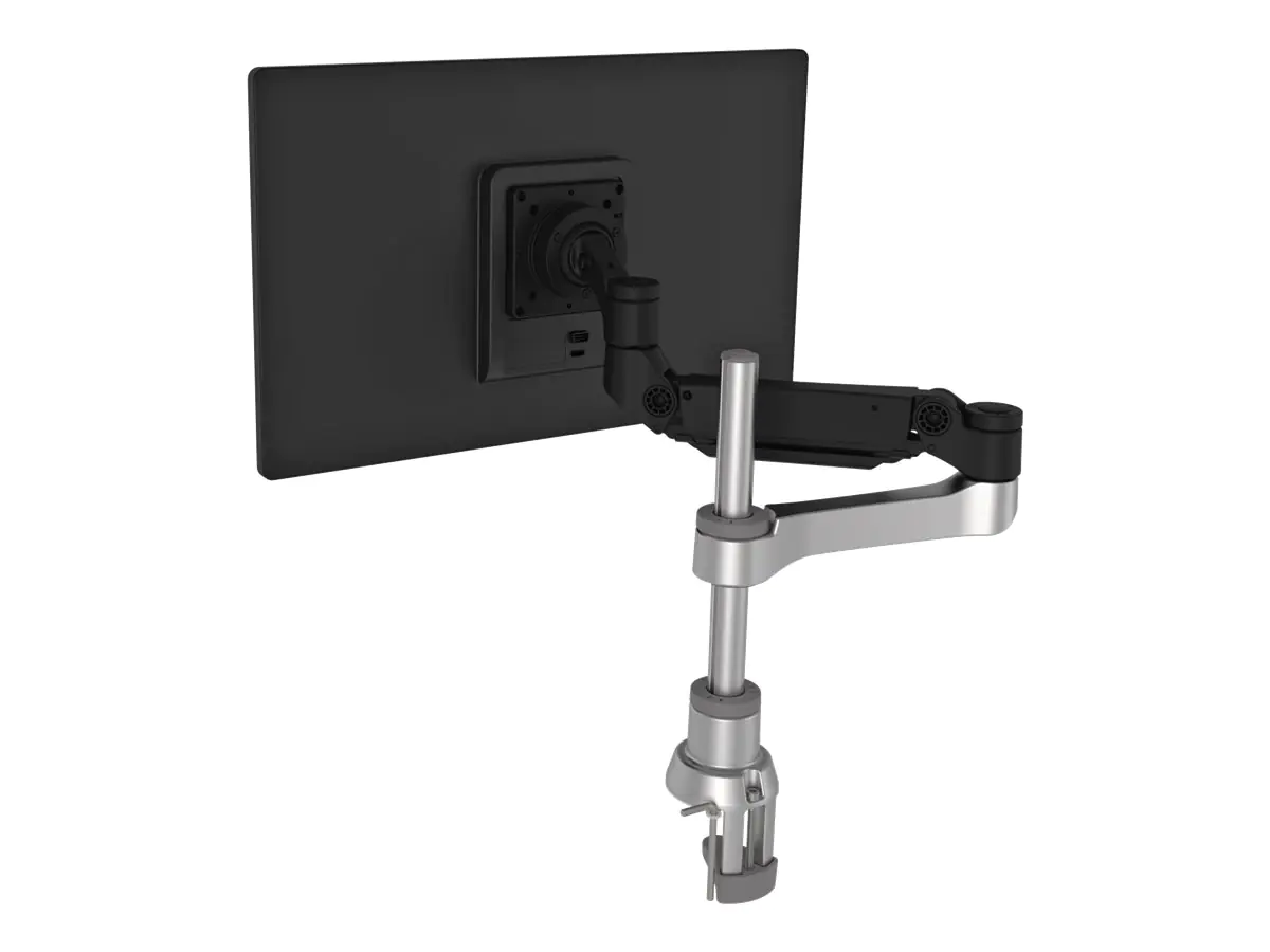 R-Go Einzelner Monitorarm Caparo - Befestigungskit (einstellbarer Monitorarm) - für LCD-Display - Aluminium, recycelter Kunststoff - Silber - Bildschirmgröße: bis zu 66 cm (bis zu 26 Zoll) - Tischmontage