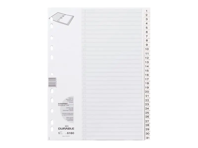DURABLE Ordnerregister 616002 DIN A4 1-31 geprägte Taben ws