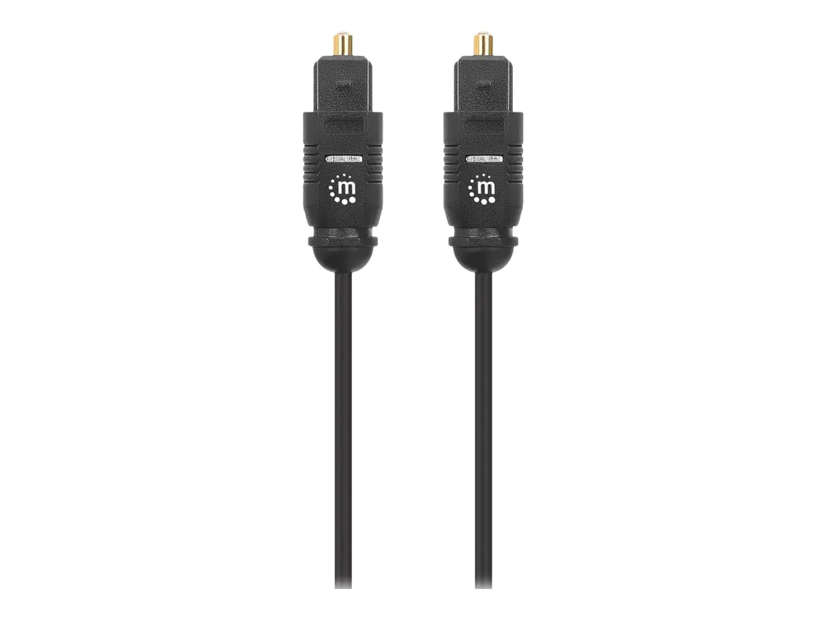 Manhattan Toslink Digital Optical AudioCable, 3m, Male/Male, Toslink S/PDIF, Gold plated contacts, Lifetime Warranty, Polybag - Digitales Audio-Kabel (optisch) 356084
