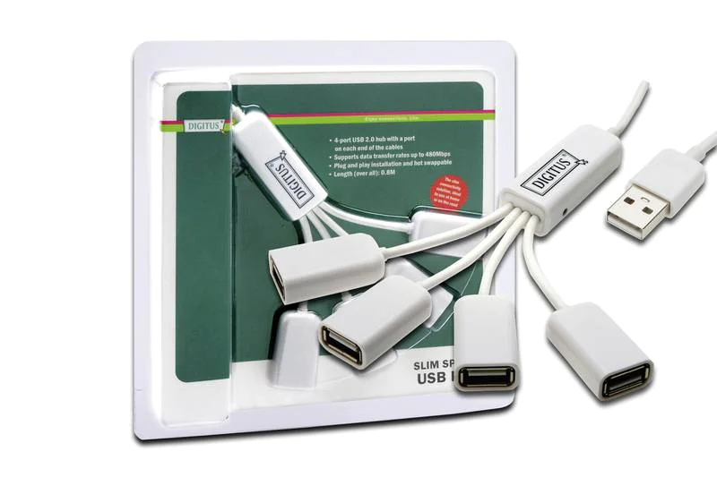 DIGITUS DA-70216 Slim Spider USB Hub - Hub - 4 x USB 2.0 - Desktop DIGITUS DA-70216 Slim Spider USB Hub - Hub - 4 x USB 2.0 - Desktop