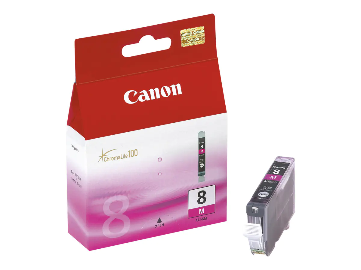 Canon CLI-8M - 13 ml - Magenta - Original - Tintenbehälter - für PIXMA iP3500, iP4500, iP5300, MP510, MP520, MP610, MP960, MP970, MX700, MX850, Pro9000 Canon CLI-8M - 13 ml - Magenta - Original - Tintenbehälter - für PIXMA iP3500, iP4500, iP5300, MP510, MP520, MP610, MP960, MP970, MX700, MX850, Pro9000