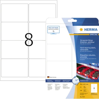 HERMA Folienetikett 4575 99,1x67mm weiß 160 St./Pack. HERMA Folienetikett 4575 99,1x67mm weiß 160 St./Pack.