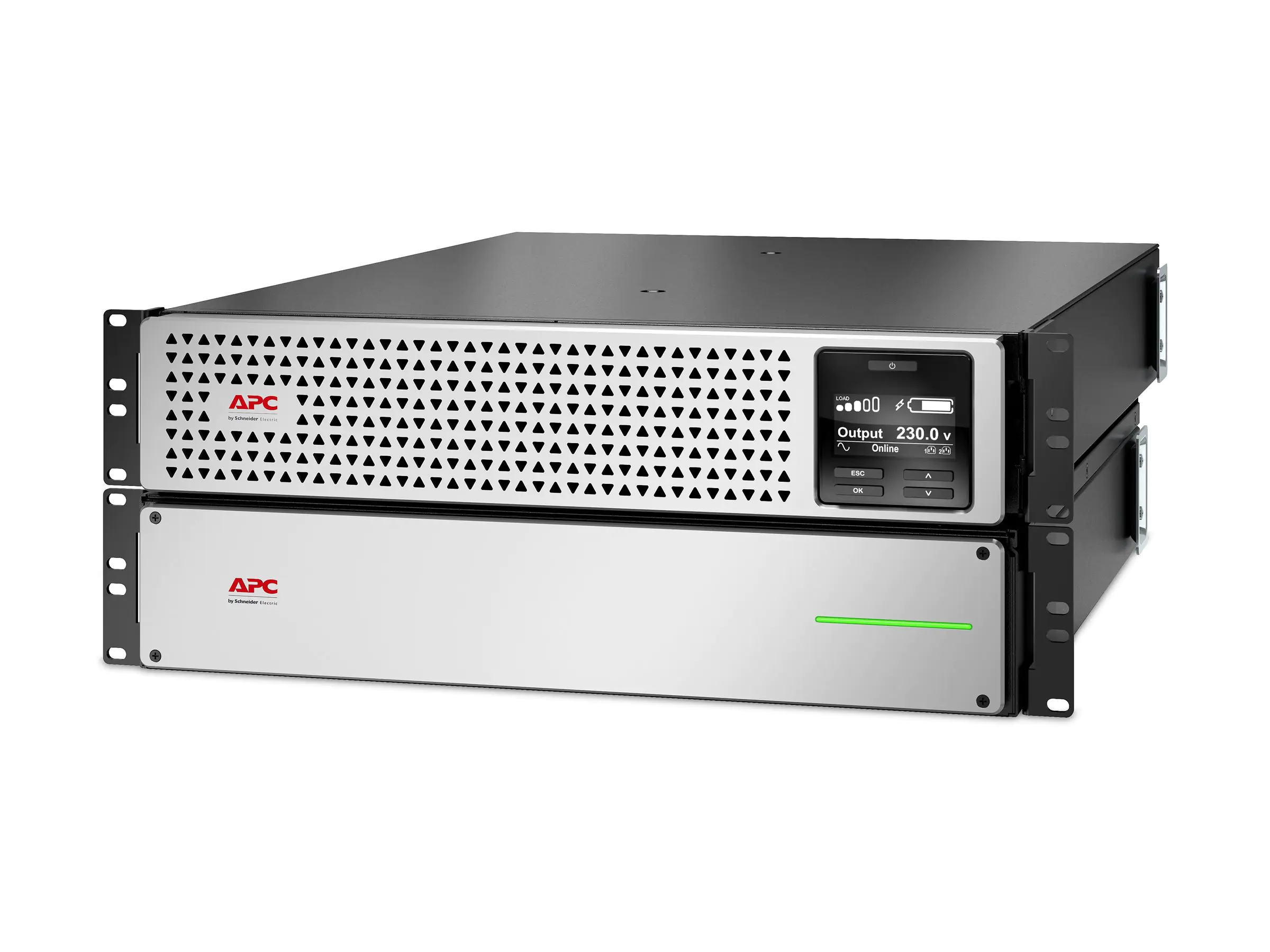 APC Smart-UPS On-Line SRTL2200RM4UXLI-NC - USV (Rack - einbaufähig) (hohe Dichte) - Wechselstrom 220/230 V - 1980 Watt - 2200 VA - Lithium-Ionen - Ausgangsanschlüsse: 8 - 4U - 1.83 m Schnur - Schwarz mit silberner Frontblende - mit APC UPS Network Managem