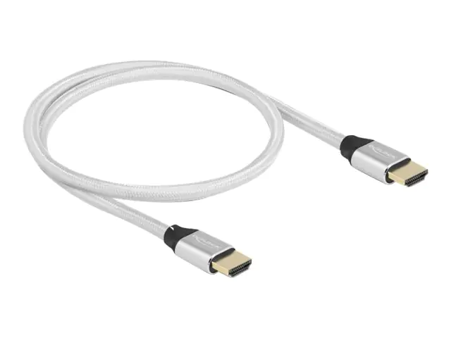 Delock - Ultra High Speed - HDMI-Kabel - HDMI männlich zu HDMI männlich - 50 cm - Dreifachisolierung - Silber - hauchvergoldete Kontakte, unterstützt 8K 60 Hz (7680 x 4320)