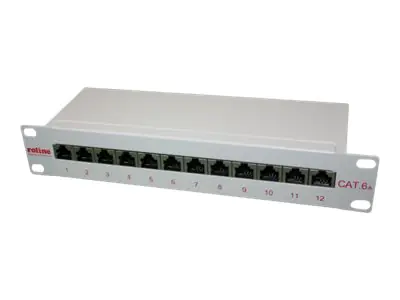 Roline - Patch Panel - CAT 6a - RJ-45 X 12 - Grau - 1U - 25.4 cm (10")