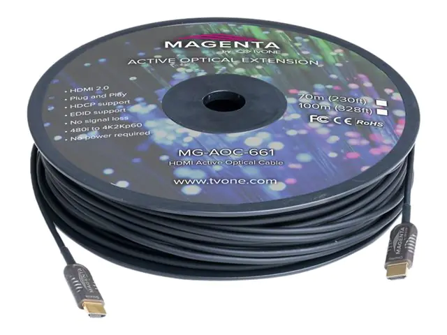 magenta HDMI-Kabel - HDMI männlich zu HDMI männlich - 40 m - Hybrid Kupfer/Kohlefaser -
