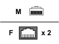 Telegärtner - Token Ring-Splitter - RJ-45 (W) zu RJ-45 (M) - abgeschirmt - Hellgrau