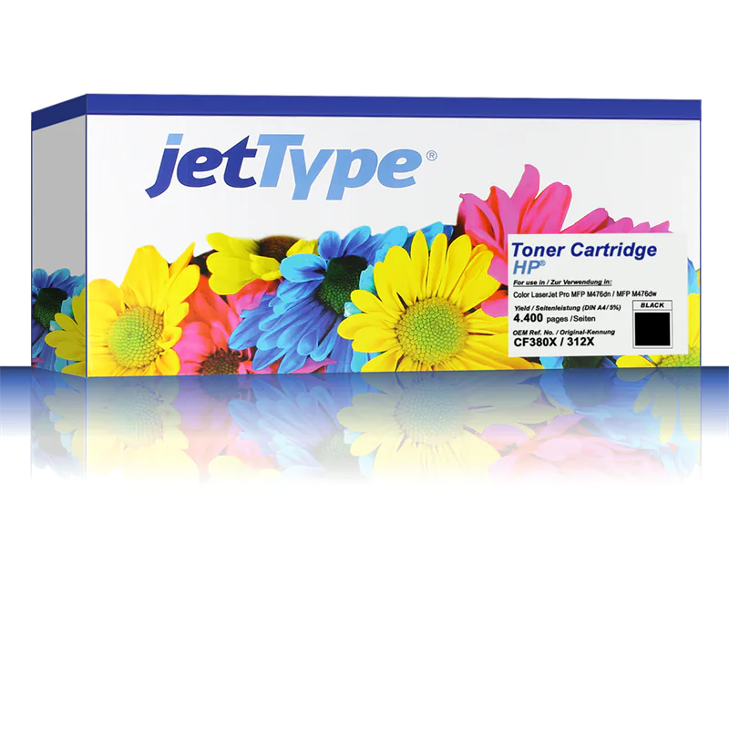 jetType Toner kompatibel zu HP CF380X 312X schwarz 4.400 Seiten Große Füllmenge 1 Stück