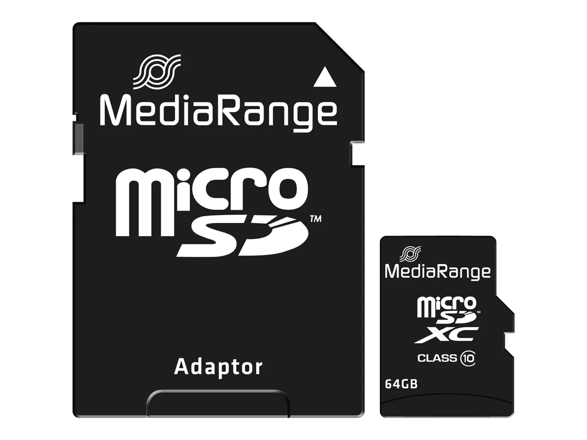 MediaRange - Flash-Speicherkarte (microSDHC/SD-Adapter inbegriffen) - 8 GB - Class 10 - microSDHC - Schwarz MediaRange - Flash-Speicherkarte (microSDHC/SD-Adapter inbegriffen) - 8 GB - Class 10 - microSDHC - Schwarz