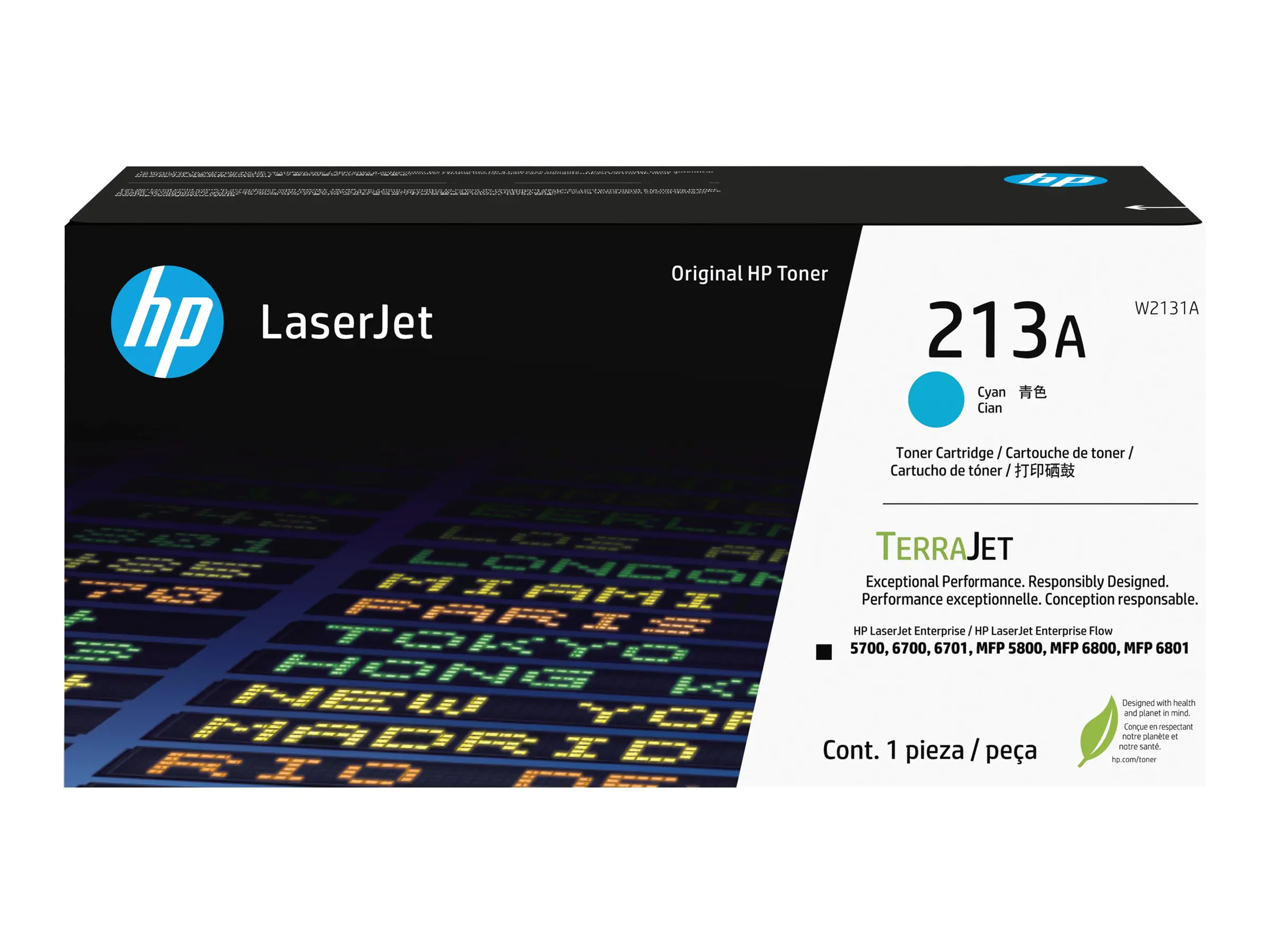 HP 213A - Cyan - original - LaserJet - Tonerpatrone (W2131A) - für Color LaserJet Enterprise 5700dn, 6700dn, MFP 5800dn, MFP 6800dn HP 213A - Cyan - original - LaserJet - Tonerpatrone (W2131A) - für Color LaserJet Enterprise 5700dn, 6700dn, MFP 5800dn, MFP 6800dn