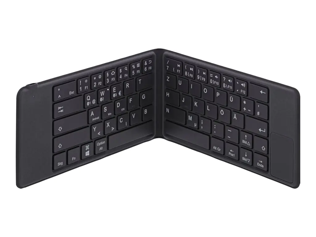 InLine BT-Pocket - Tastatur - mit Touchpad - kabellos - Bluetooth 5.1 - Grau