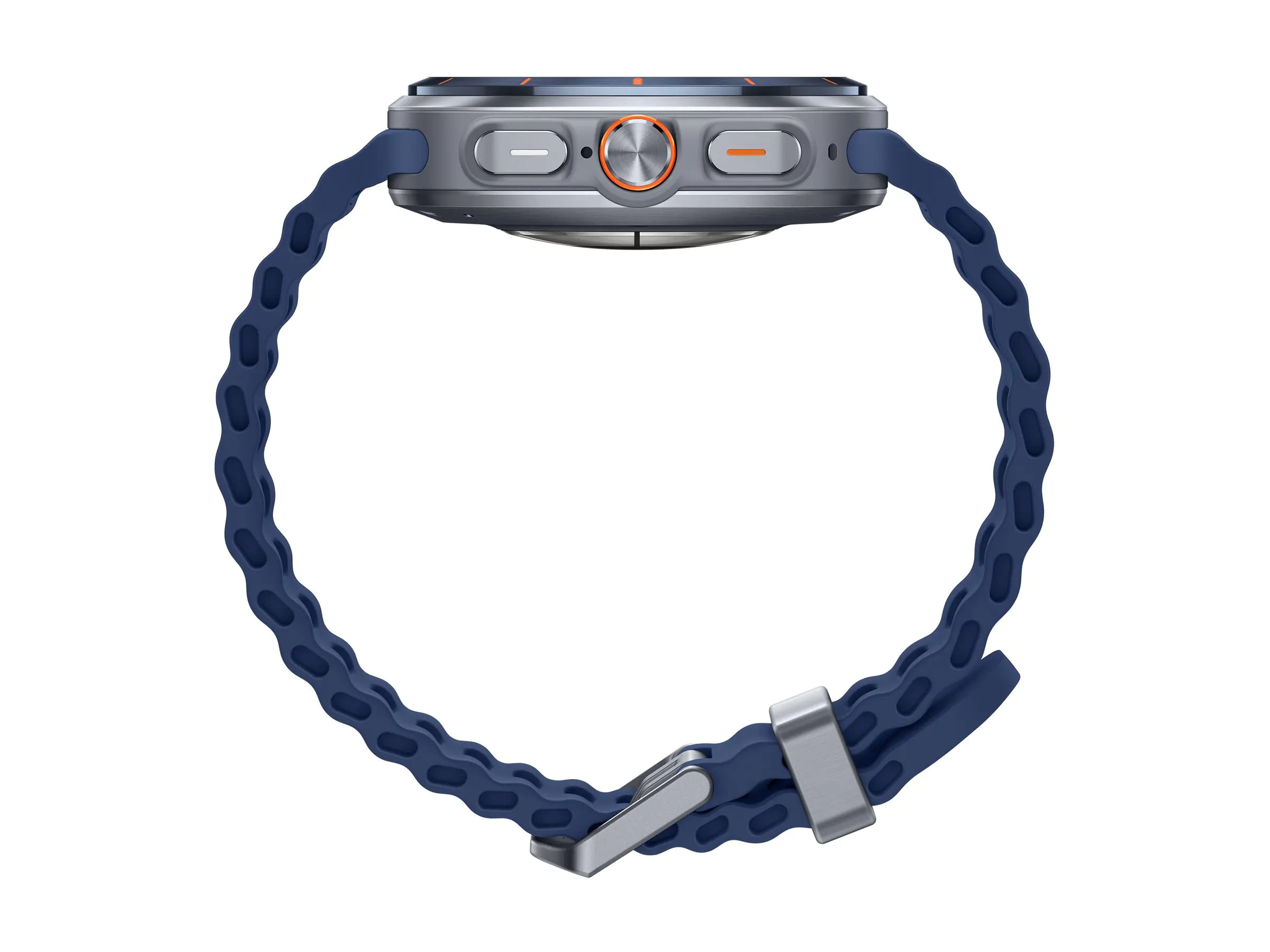 Samsung Galaxy Watch Ultra - 47 mm - Titanium Blue - intelligente Uhr mit Marineband - Gummi - B